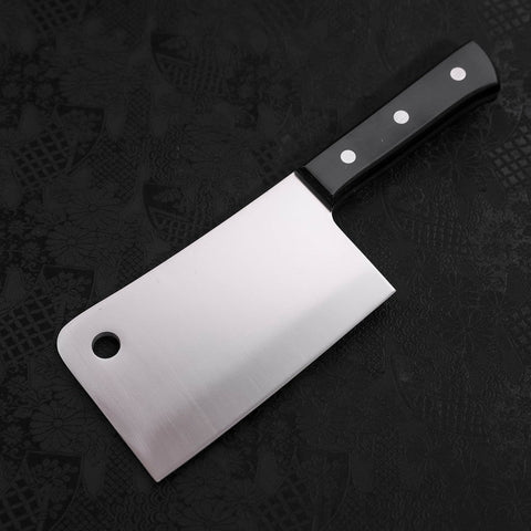 Hachoir Chinois Molybdenum Poli Manche Occidental Noir 150mm-[Musashi]-[Couteaux de cuisine japonais]