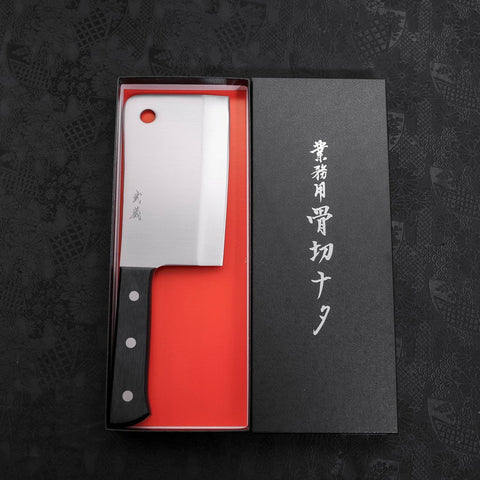 Hachoir Chinois Molybdenum Poli Manche Occidental Noir 150mm-[Musashi]-[Couteaux de cuisine japonais]