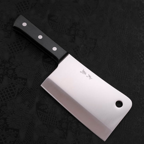 Hachoir Chinois Molybdenum Poli Manche Occidental Noir 150mm-[Musashi]-[Couteaux de cuisine japonais]