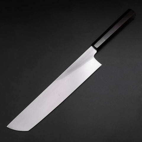 Hamokiri (Honekiri) White Steel #2 Kasumi Manche en Buffle et Ébène 300mm-[Musashi]-[Couteaux de cuisine japonais]