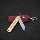 Higonokami Aogami #2 55mm avec Pochette en Cuir Rouge-[Musashi]-[Couteaux de cuisine japonais]
