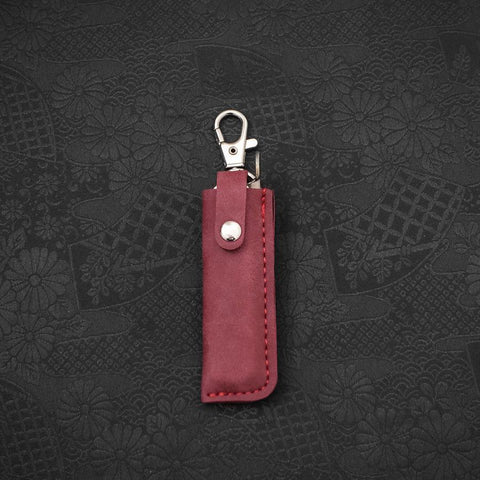 Higonokami Aogami #2 55mm avec Pochette en Cuir Rouge-[Musashi]-[Couteaux de cuisine japonais]