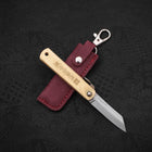Higonokami Aogami #2 55mm avec Pochette en Cuir Rouge-[Musashi]-[Couteaux de cuisine japonais]