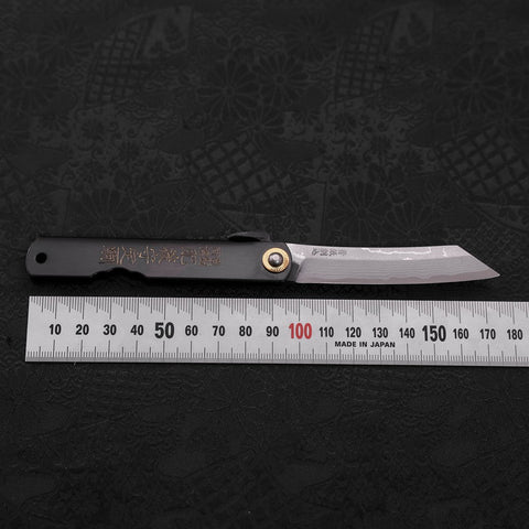 Higonokami Aogami #2 Damas Manche Noir 100mm-[Musashi]-[Couteaux de cuisine japonais]