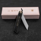 Higonokami Aogami #2 Damas Manche Noir 100mm-[Musashi]-[Couteaux de cuisine japonais]