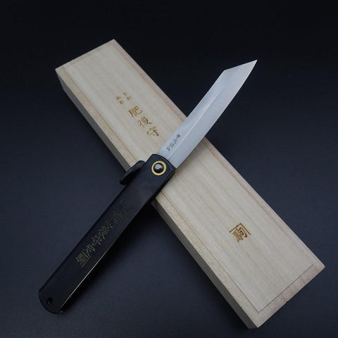 Higonokami Aogami #2 Damas Noir 120mm-[Musashi]-[Couteaux de cuisine japonais]