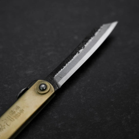 Higonokami Aogami #2 Kurouchi Nashiji Laiton 80mm-[Musashi]-[Couteaux de cuisine japonais]