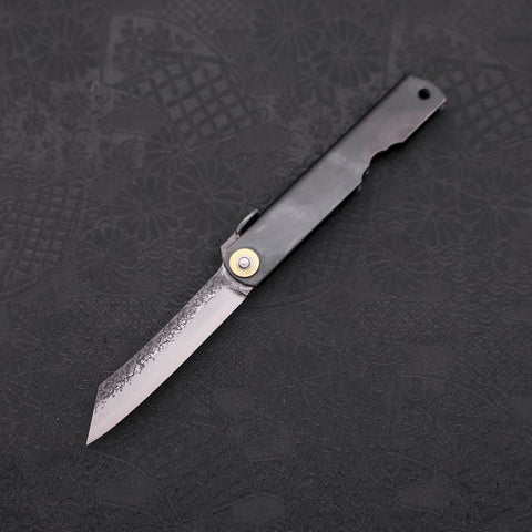 Higonokami Aogami #2 Kurouchi Tsuchime Manche Noir 100mm-[Musashi]-[Couteaux de cuisine japonais]