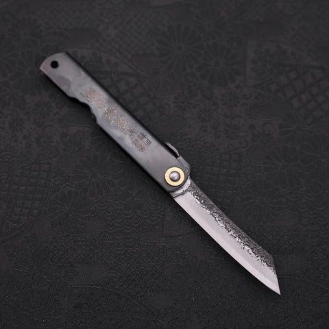 Higonokami Aogami #2 Kurouchi Tsuchime Manche Noir 100mm-[Musashi]-[Couteaux de cuisine japonais]