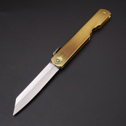 Higonokami Aogami #2 Laiton 100mm-[Musashi]-[Couteaux de cuisine japonais]