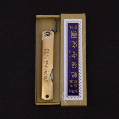 Higonokami Aogami #2 Laiton Super 100mm-[Musashi]-[Couteaux de cuisine japonais]