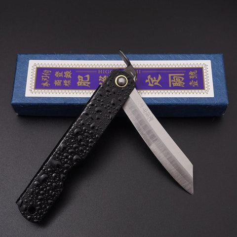 Higonokami Aogami #2 Mizushibuki Noir 100mm-[Musashi]-[Couteaux de cuisine japonais]