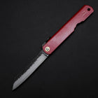 Higonokami Aogami #2 Revêtement Inox Tsuchime Rouge 100mm-[Musashi]-[Couteaux de cuisine japonais]