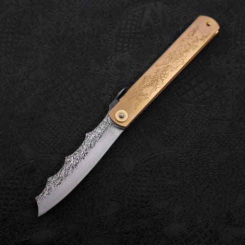 Higonokami Aogami #2 Ryubu-Dragon Laiton 120mm-[Musashi]-[Couteaux de cuisine japonais]