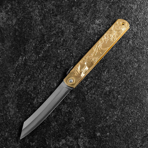 Higonokami Aogami Chokin Octopus and Ama Diver 120mm-[Musashi]-[Couteaux de cuisine japonais]