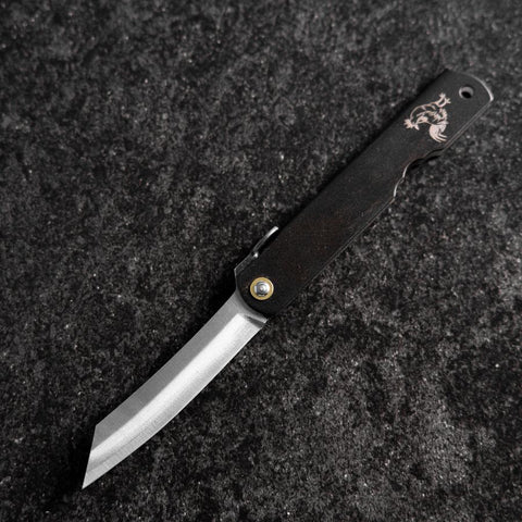 Higonokami Aogami Zodiaque Coq 80mm Noir-[Musashi]-[Couteaux de cuisine japonais]