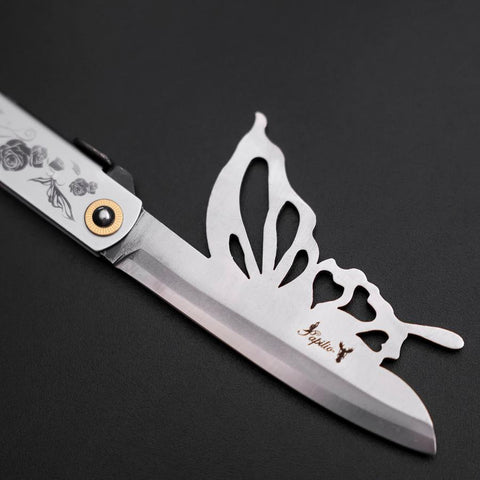 Higonokami Blue Steel #2 Papillon 90mm-[Musashi]-[Couteaux de cuisine japonais]