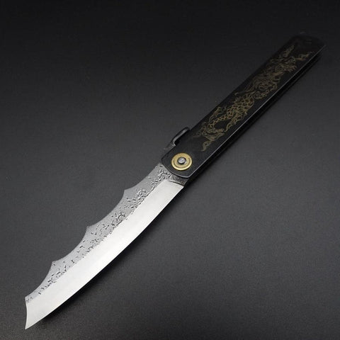 Higonokami Ryubu-Dragon Aogami #2 Noir 120mm-[Musashi]-[Couteaux de cuisine japonais]