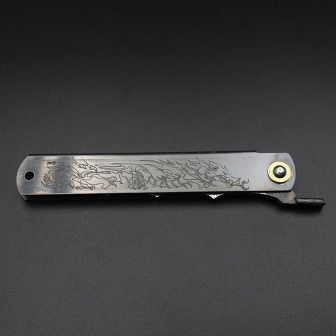 Higonokami Ryubu-Dragon Aogami #2 Noir 120mm-[Musashi]-[Couteaux de cuisine japonais]
