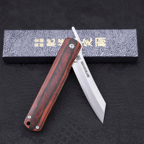 Higonokami VG-10 Acajou 120mm avec Sécurité-[Musashi]-[Couteaux de cuisine japonais]