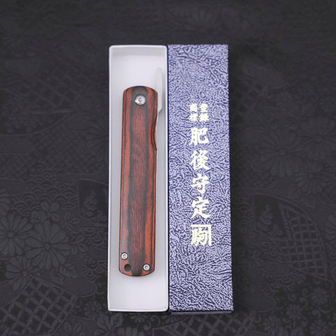 Higonokami VG-10 Acajou 120mm avec Sécurité-[Musashi]-[Couteaux de cuisine japonais]