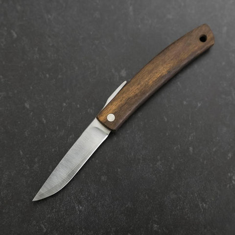 Higonokami VG-10 Bois de Kaki Noir Couteau de Poche 60mm avec Pochettera en Cuir-[Musashi]-[Couteaux de cuisine japonais]