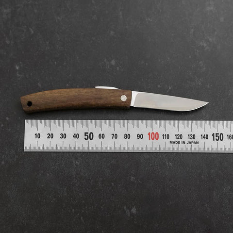 Higonokami VG-10 Bois de Kaki Noir Couteau de Poche 60mm avec Pochettera en Cuir-[Musashi]-[Couteaux de cuisine japonais]