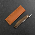 Higonokami VG-10 Bois de Kaki Noir Couteau de Poche 60mm avec Pochettera en Cuir-[Musashi]-[Couteaux de cuisine japonais]
