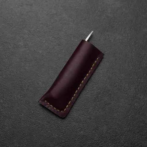 Higonokami VG-10 Couteau d’Extérieur 60 mm en Bois Stabilisé avec Étui en Cuir-[Musashi]-[Couteaux de cuisine japonais]