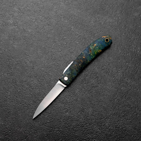 Higonokami VG-10 Couteau d’Extérieur 60 mm en Bois Stabilisé avec Étui en Cuir-[Musashi]-[Couteaux de cuisine japonais]