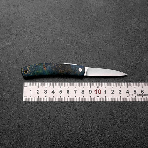 Higonokami VG-10 Couteau d’Extérieur 60 mm en Bois Stabilisé avec Étui en Cuir-[Musashi]-[Couteaux de cuisine japonais]