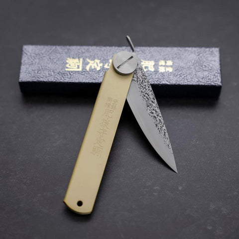 Higonokami VG-10 Couteau de Poche 75mm avec Pochette en Cuir-[Musashi]-[Couteaux de cuisine japonais]
