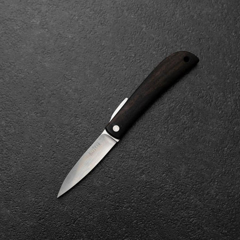 Higonokami VG-10 Kaki Noir Couteau d’Extérieur 60 mm avec Étui en Cuir Rouge Vin-[Musashi]-[Couteaux de cuisine japonais]