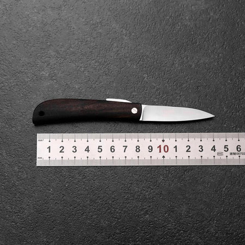 Higonokami VG-10 Kaki Noir Couteau d’Extérieur 60 mm avec Étui en Cuir Rouge Vin-[Musashi]-[Couteaux de cuisine japonais]