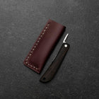 Higonokami VG-10 Kaki Noir Couteau d’Extérieur 60 mm avec Étui en Cuir Rouge Vin-[Musashi]-[Couteaux de cuisine japonais]