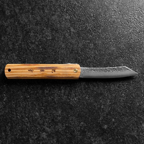 Higonokami VG-10 Tsuchime Bois naturel Jaune 100mm-[Musashi]-[Couteaux de cuisine japonais]