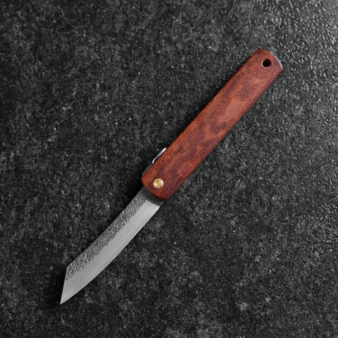 Higonokami VG-10 Tsuchime Bois naturel Rouge 100mm-[Musashi]-[Couteaux de cuisine japonais]