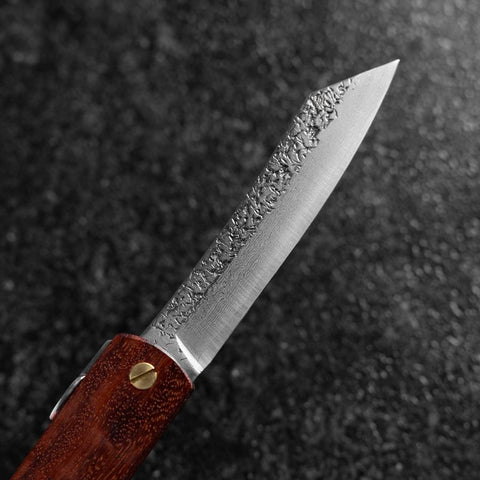 Higonokami VG-10 Tsuchime Bois naturel Rouge 100mm-[Musashi]-[Couteaux de cuisine japonais]