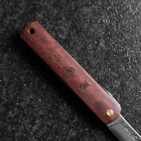 Higonokami VG-10 Tsuchime Bois naturel Rouge 100mm-[Musashi]-[Couteaux de cuisine japonais]