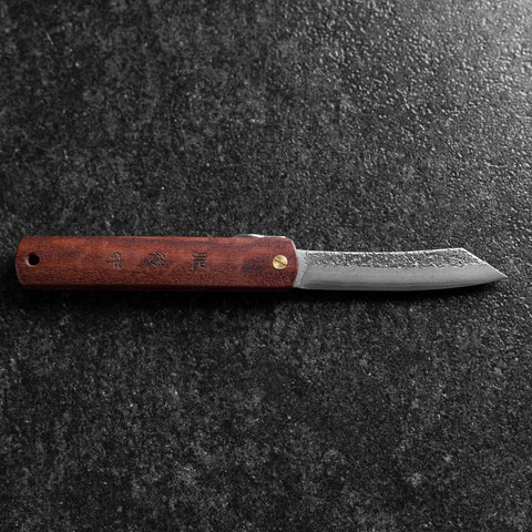 Higonokami VG-10 Tsuchime Bois naturel Rouge 100mm-[Musashi]-[Couteaux de cuisine japonais]