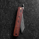 Higonokami VG-10 Tsuchime Bois naturel Rouge 100mm-[Musashi]-[Couteaux de cuisine japonais]