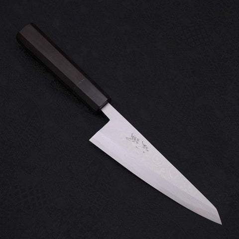 Honesuki Blue Steel #2 Damas Manche en Buffle et Ébène 150mm-[Musashi]-[Couteaux de cuisine japonais]