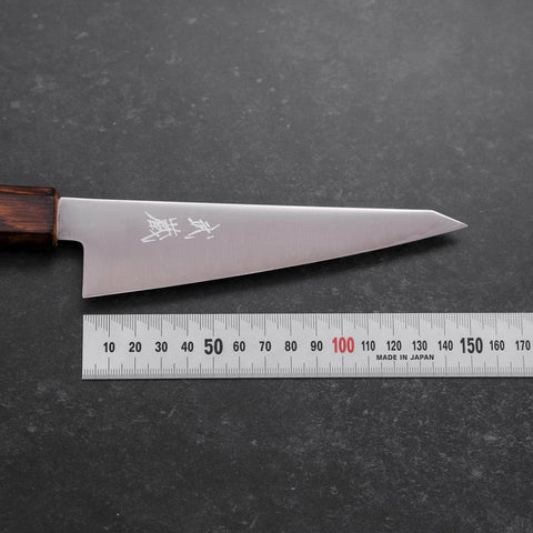 Honesuki Blue Super Revêtement Inox Poli Manche Sumi Urushi 150mm-[Musashi]-[Couteaux de cuisine japonais]