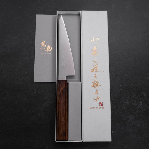 Honesuki Blue Super Revêtement Inox Poli Manche Sumi Urushi 150mm-[Musashi]-[Couteaux de cuisine japonais]