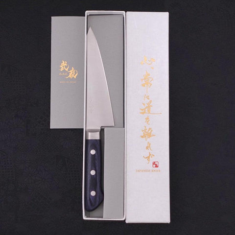 Honesuki Couteau à Désosser Honesuki AUS-8 Manche Occidental Bleu 150mm-[Musashi]-[Couteaux de cuisine japonais]