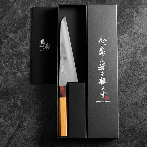 Honesuki Silver Steel #3 Miroir Manche en Zelkova 180mm-[Musashi]-[Couteaux de cuisine japonais]