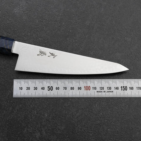Honesuki VG-10 Damas Manche en Bois de Bouleau Bleu 150mm-[Musashi]-[Couteaux de cuisine japonais]
