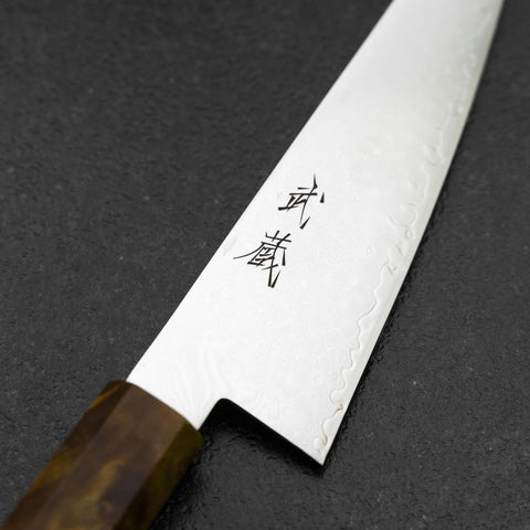 Honesuki VG-10 Damas Manche en Bois de Bouleau Jaune 150mm-[Musashi]-[Couteaux de cuisine japonais]