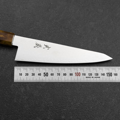 Honesuki VG-10 Damas Manche en Bois de Bouleau Jaune 150mm-[Musashi]-[Couteaux de cuisine japonais]