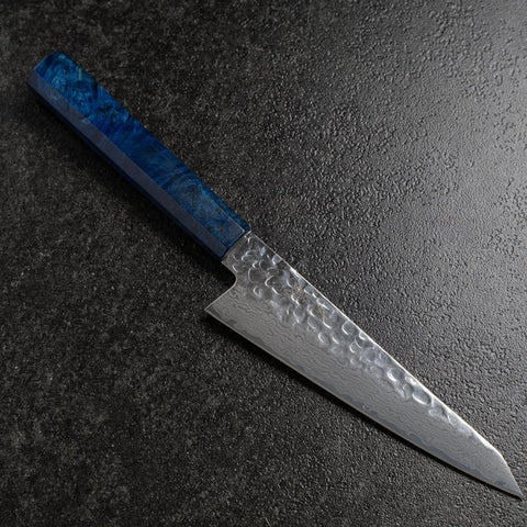 Honesuki VG-10 Tsuchime Damas Manche en Bouleau Bleu 150mm-[Musashi]-[Couteaux de cuisine japonais]